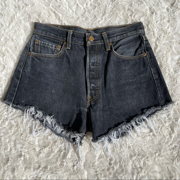 Levi's vintage 501 faded black cut-off shorts 26